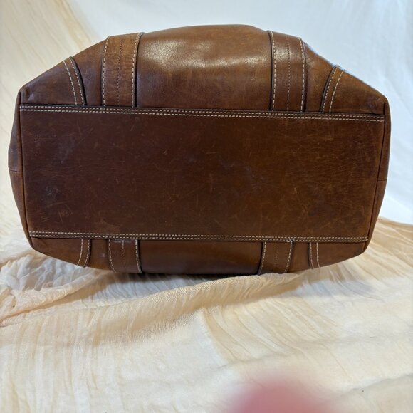 Vintage Coach Brown Hampton Oversized Tote Bag Genuine Leather - Picture 9 of 14